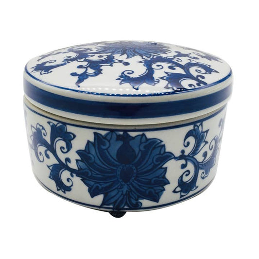 Blue & White Round Lotus Box