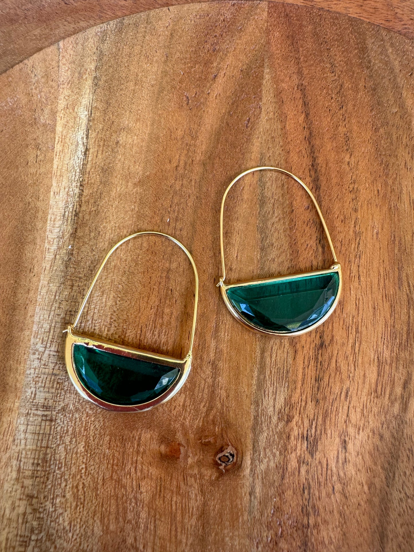 Green Drop Hoops