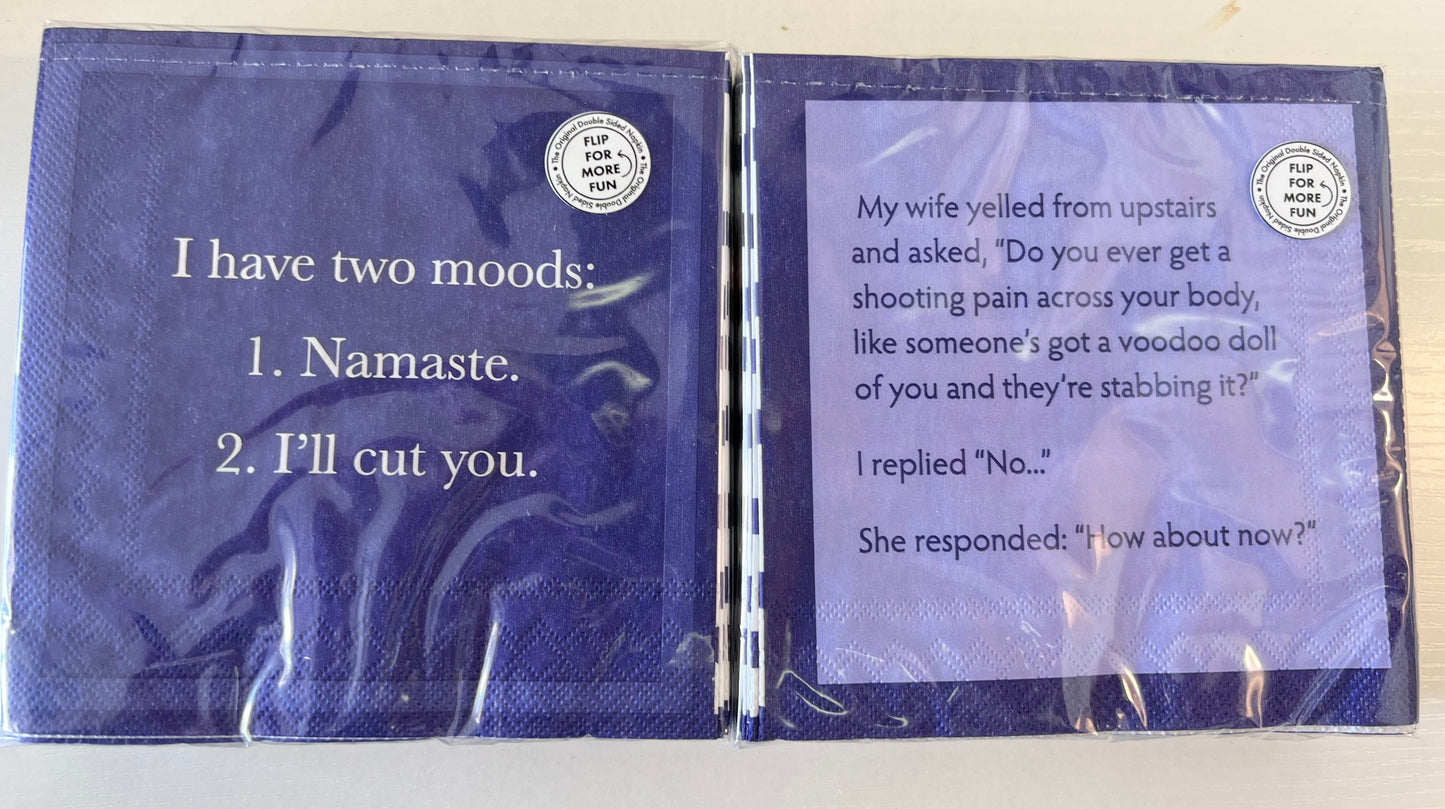 Double sided funny napkins from River & Co.